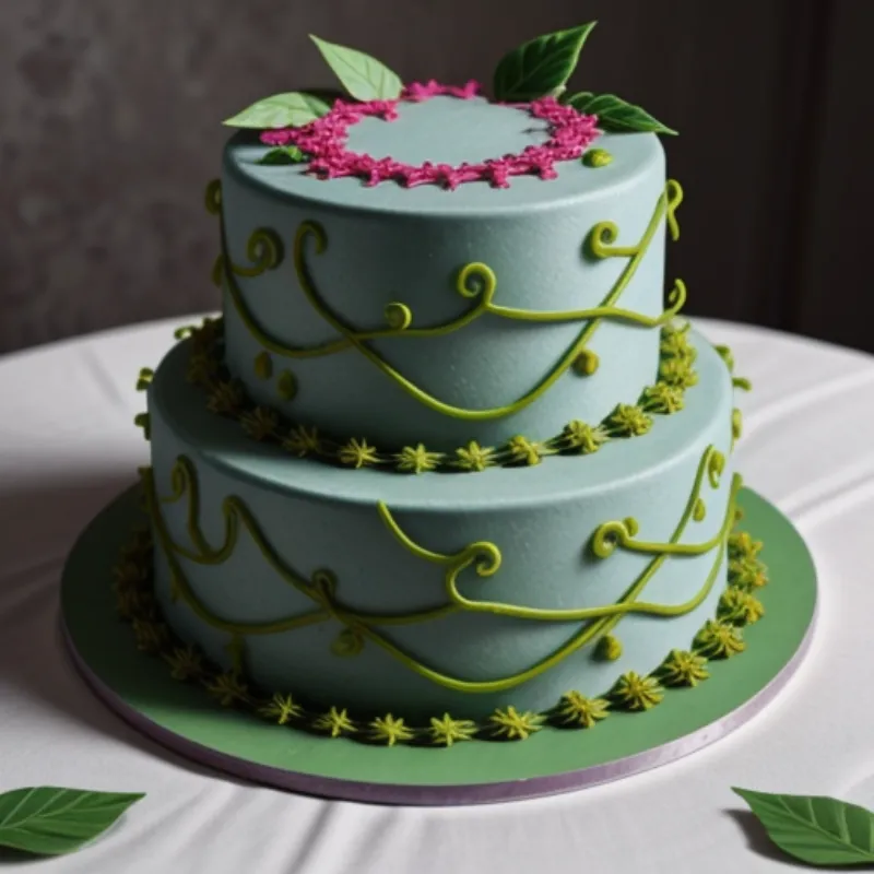 A Palworld-inspired cake with vibrant green frosting, sprinkles, and fondant details